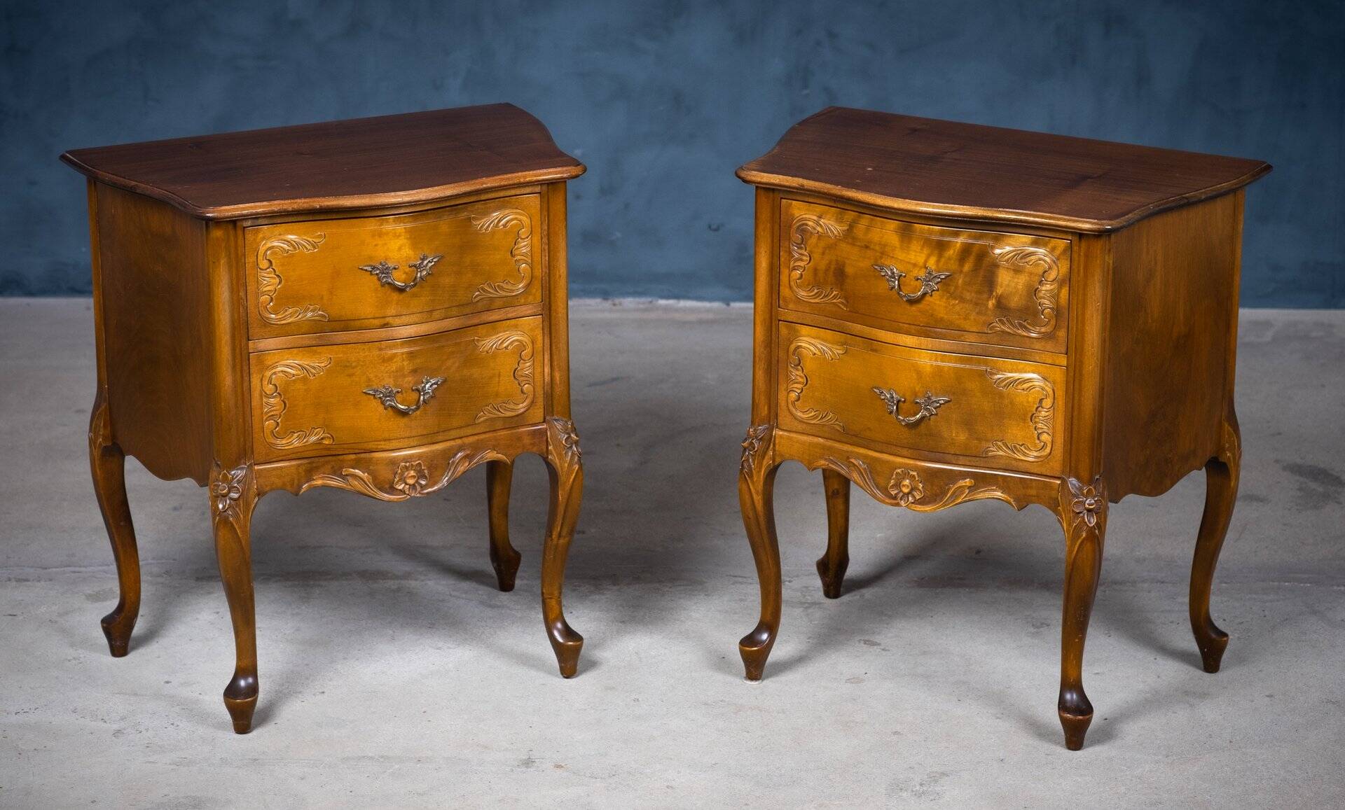 Louis XV Style Bedside Tables, France, 20th Century, Set of 2