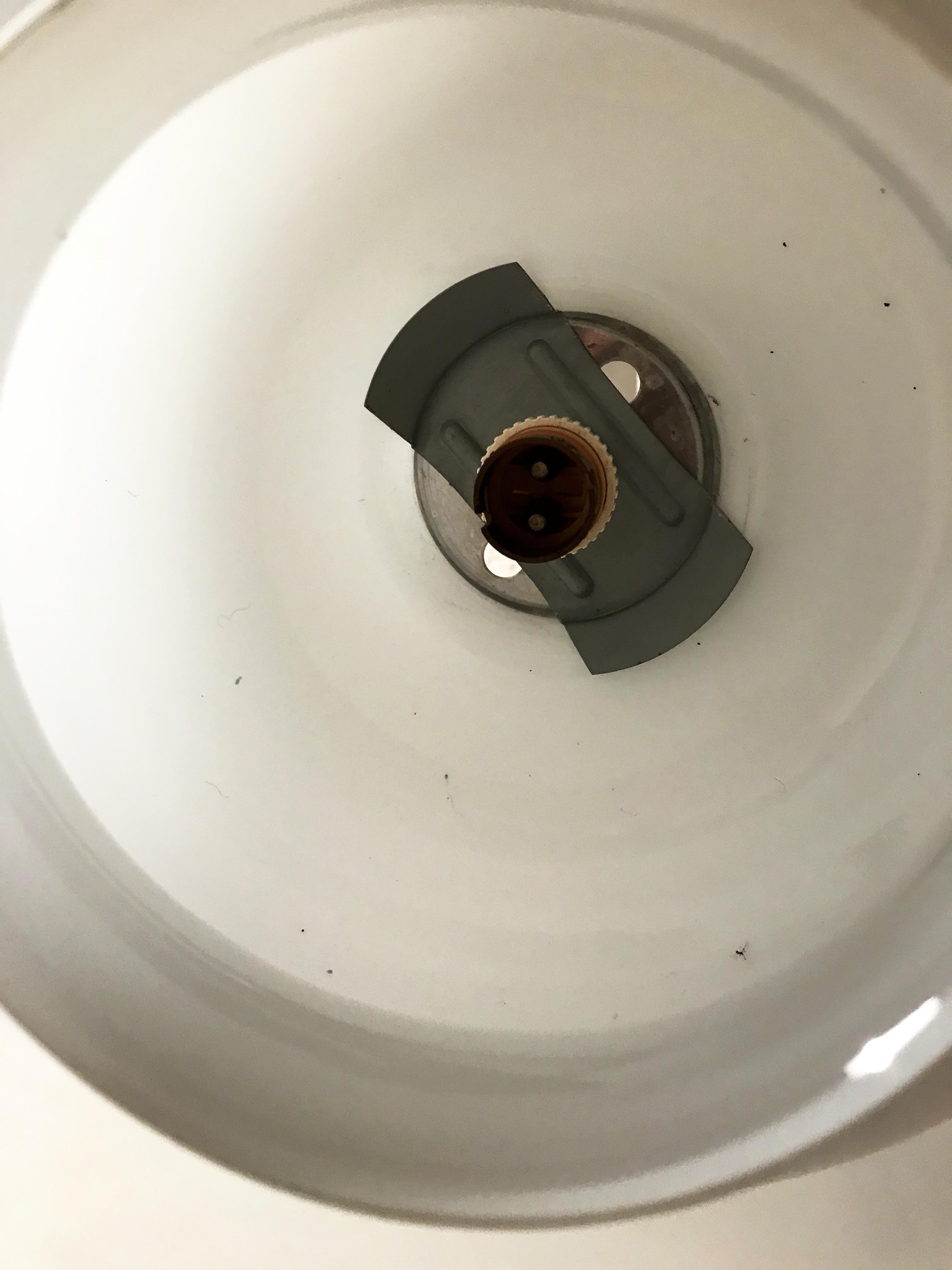 Vintage 70s white opaline glass pendant