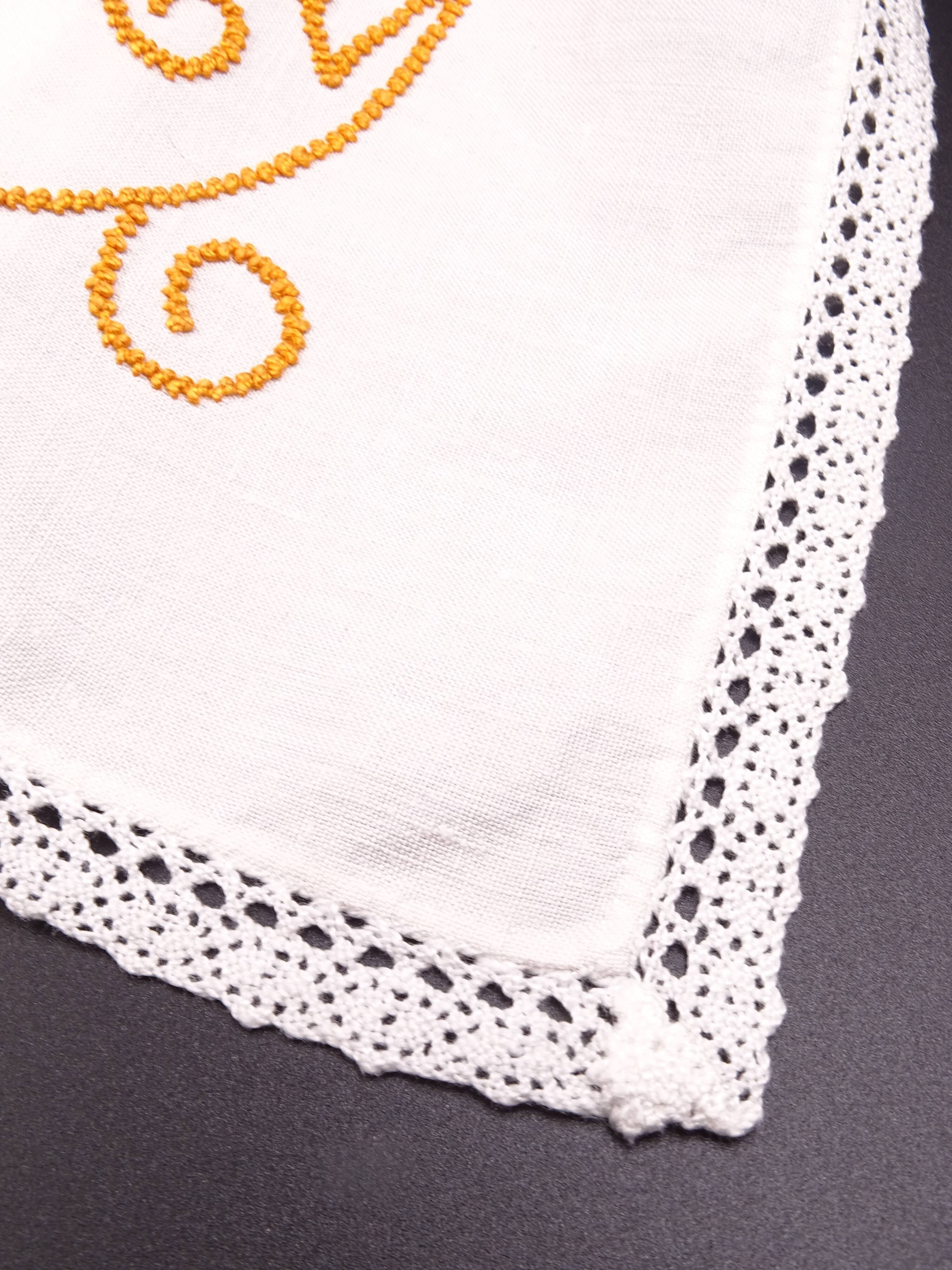 Doily or table path or center of table embroidered around 1970