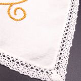 Doily or table path or center of table embroidered around 1970
