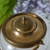 Old glass and brass cookie bucket
