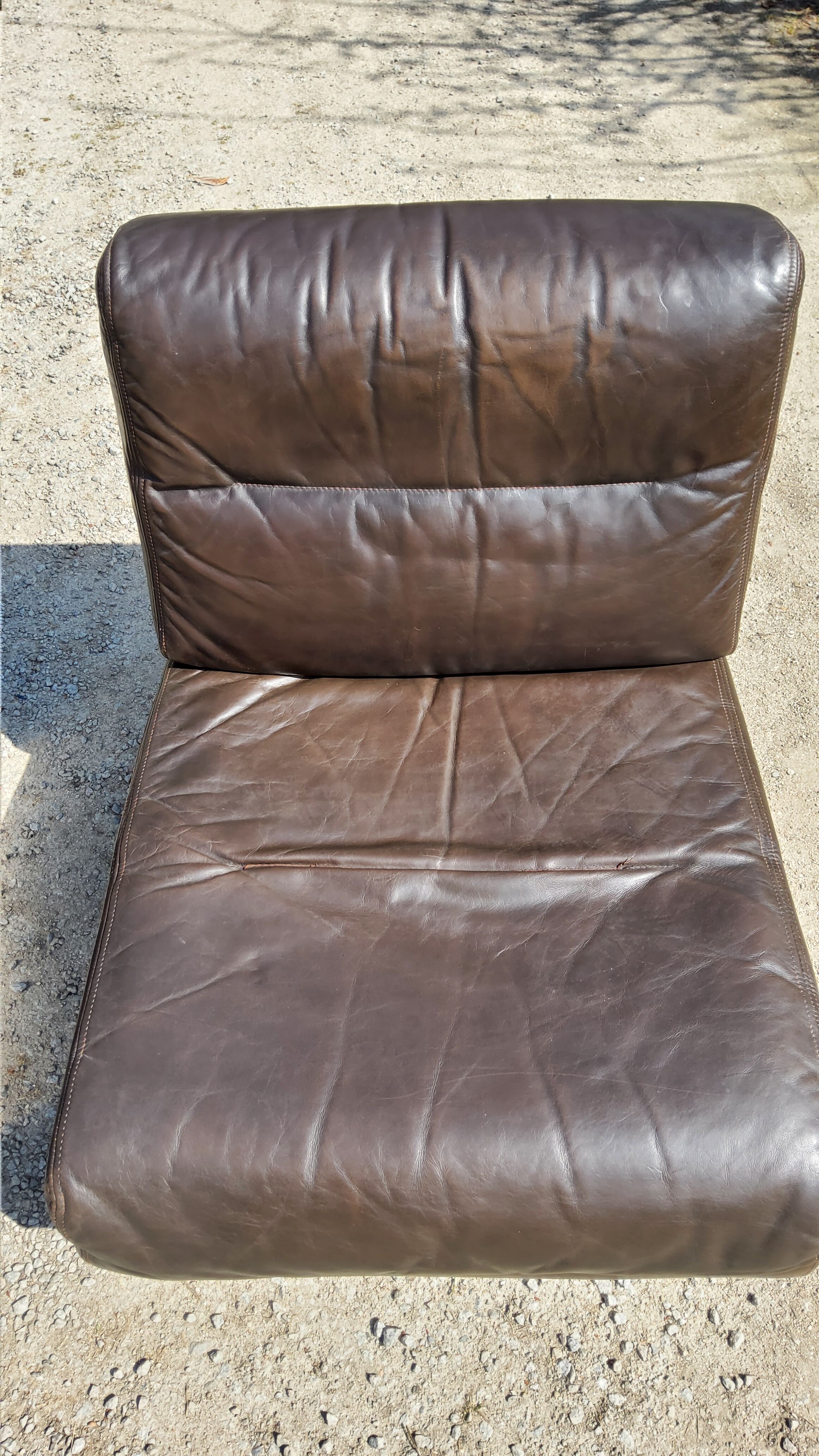 Pair of leather armchairs Roche Bobois from the 70s
