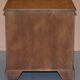 Burr Yew wood commode with leather top in Butler style