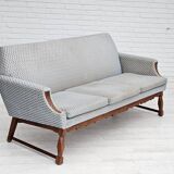 1970s, Danish 3 seater sofa, original good condition, velour, oak wood.