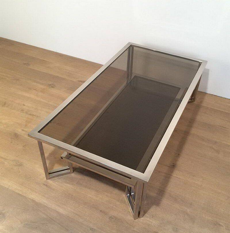 Chrome designer coffee table