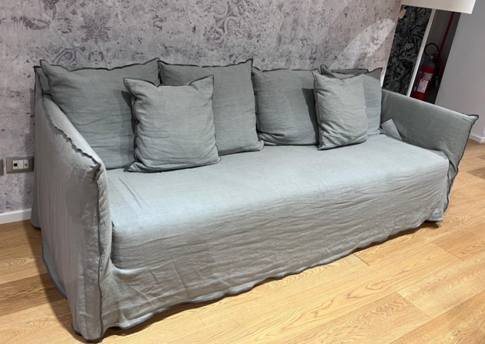 4-seater sofa blue grey stitching ghost 12 - gervasoni