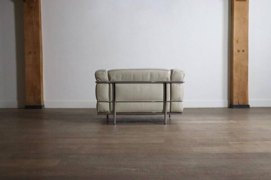 Cassina LC3 armchair by Le Corbusier in leather, Italy 1980s