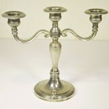 Silver metal candlestick 20 cm