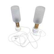 A pair of bedside lamps with a marble base, VEB Narva Leuchtenbau Lengefeld Germany, 1960s.
