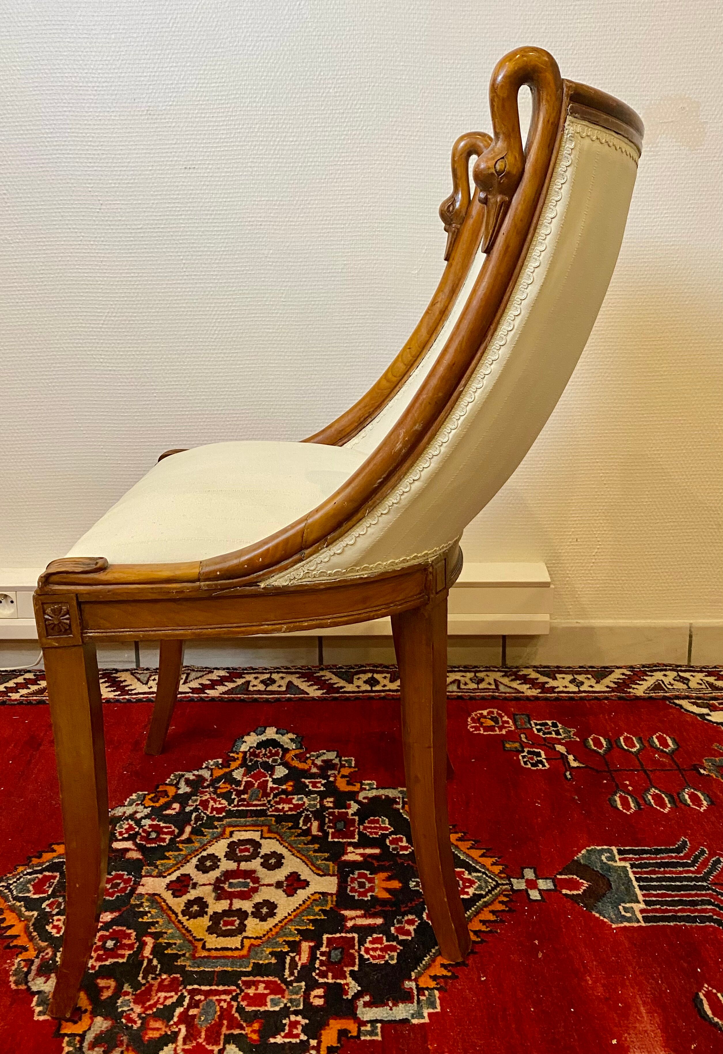 Pair of Chairs Rising Swan Collar Restoration Period