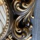 Vintage convex witch mirror – carved gilded wood – 1960s