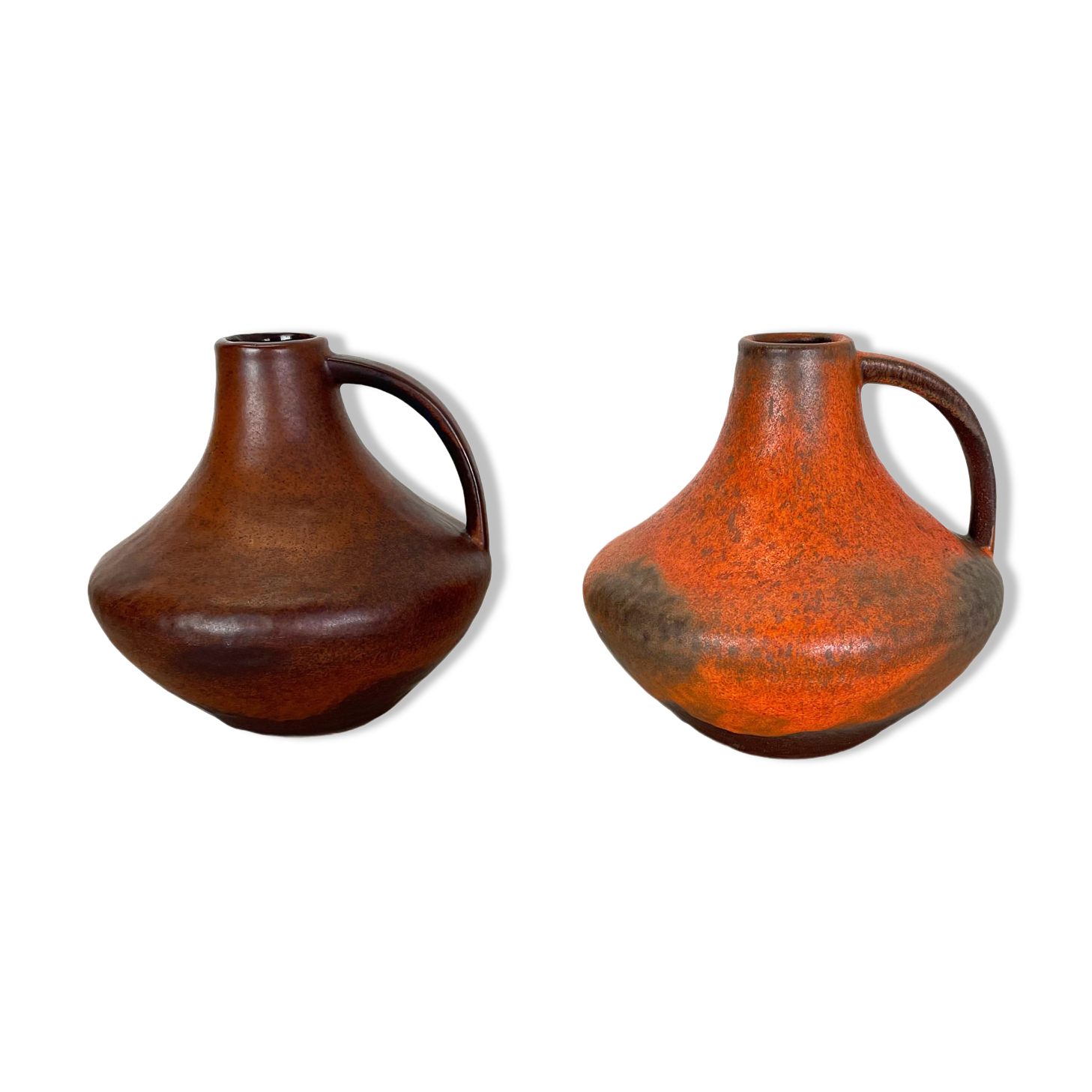 Set of 2 Fat Lava Pottery Vases Heinz Siery Carstens Tönnieshof, Germany, 1970s