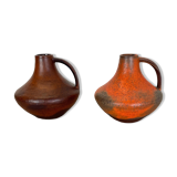 Set of 2 Fat Lava Pottery Vases Heinz Siery Carstens Tönnieshof, Germany, 1970s
