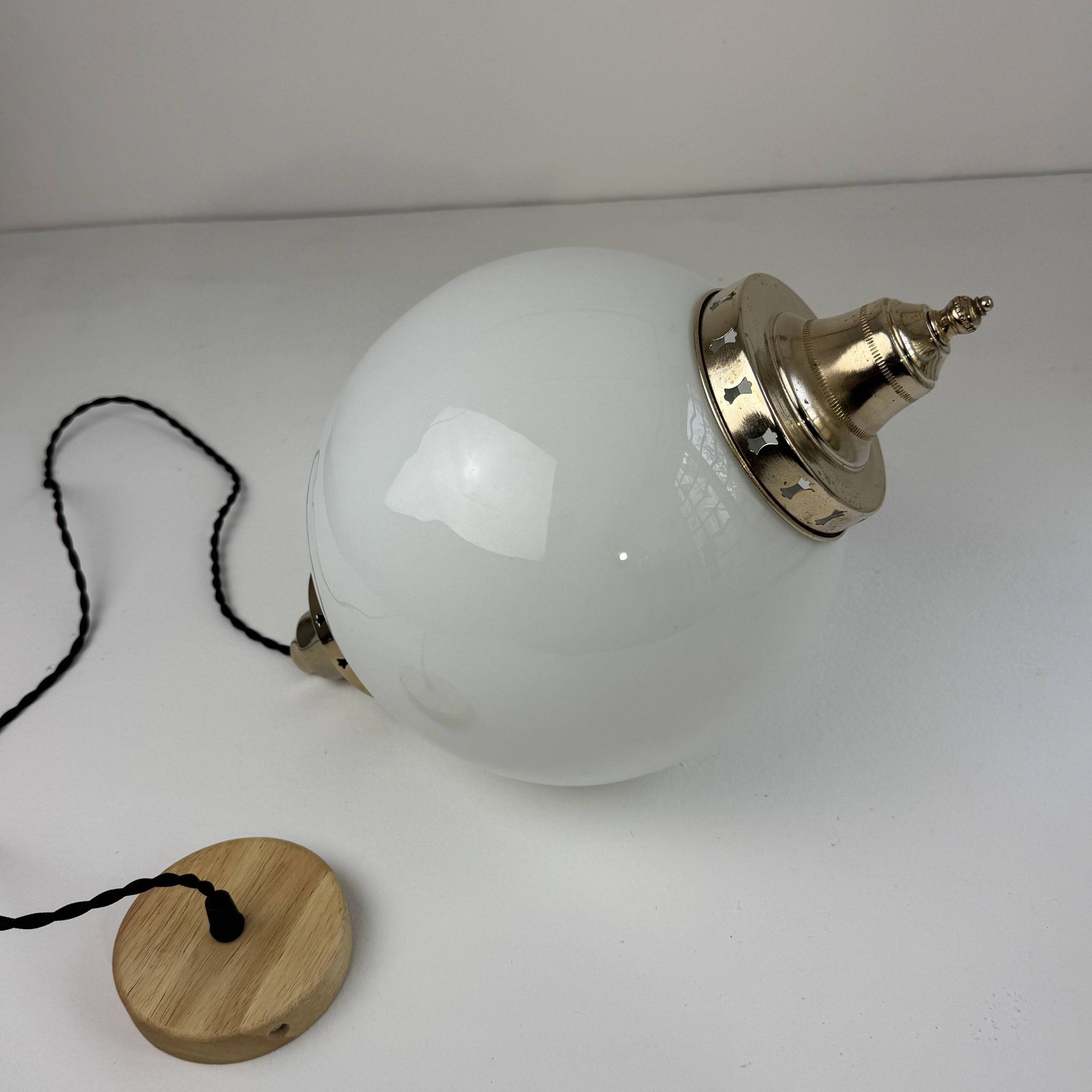 Vintage 23 cm XL opaline pendant light