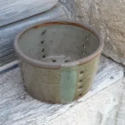 Old stoneware cheese drainer
