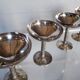 Lot 4 silver metal champagne glasses 1950/60