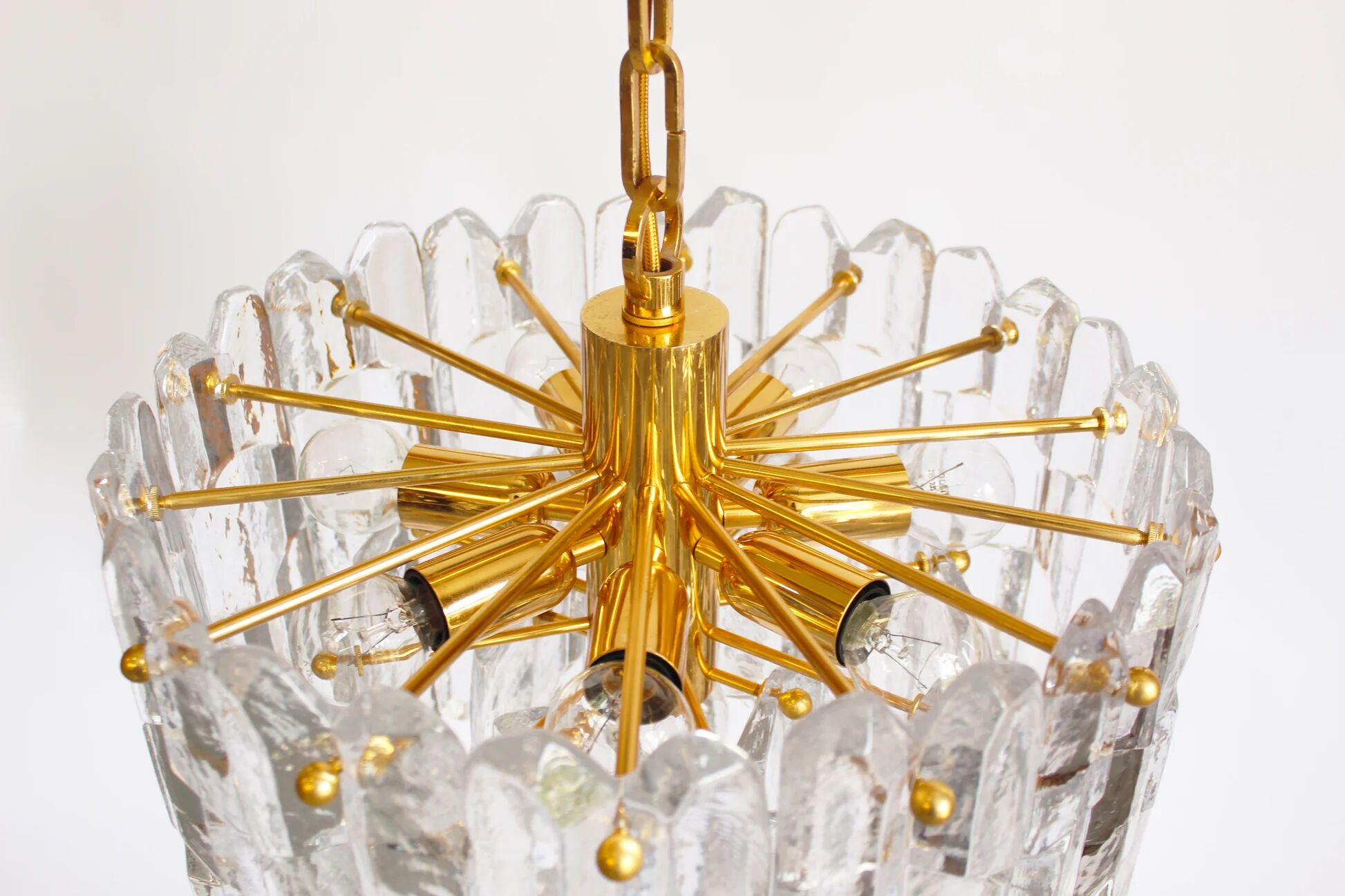 Murano glass and brass 'Palazzo' chandelier by Kalmar