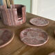 Set de 6 sous verre en pierre rose