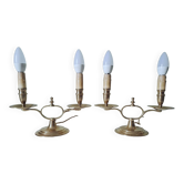Pair of English gilt bronze "Peerage" lamps