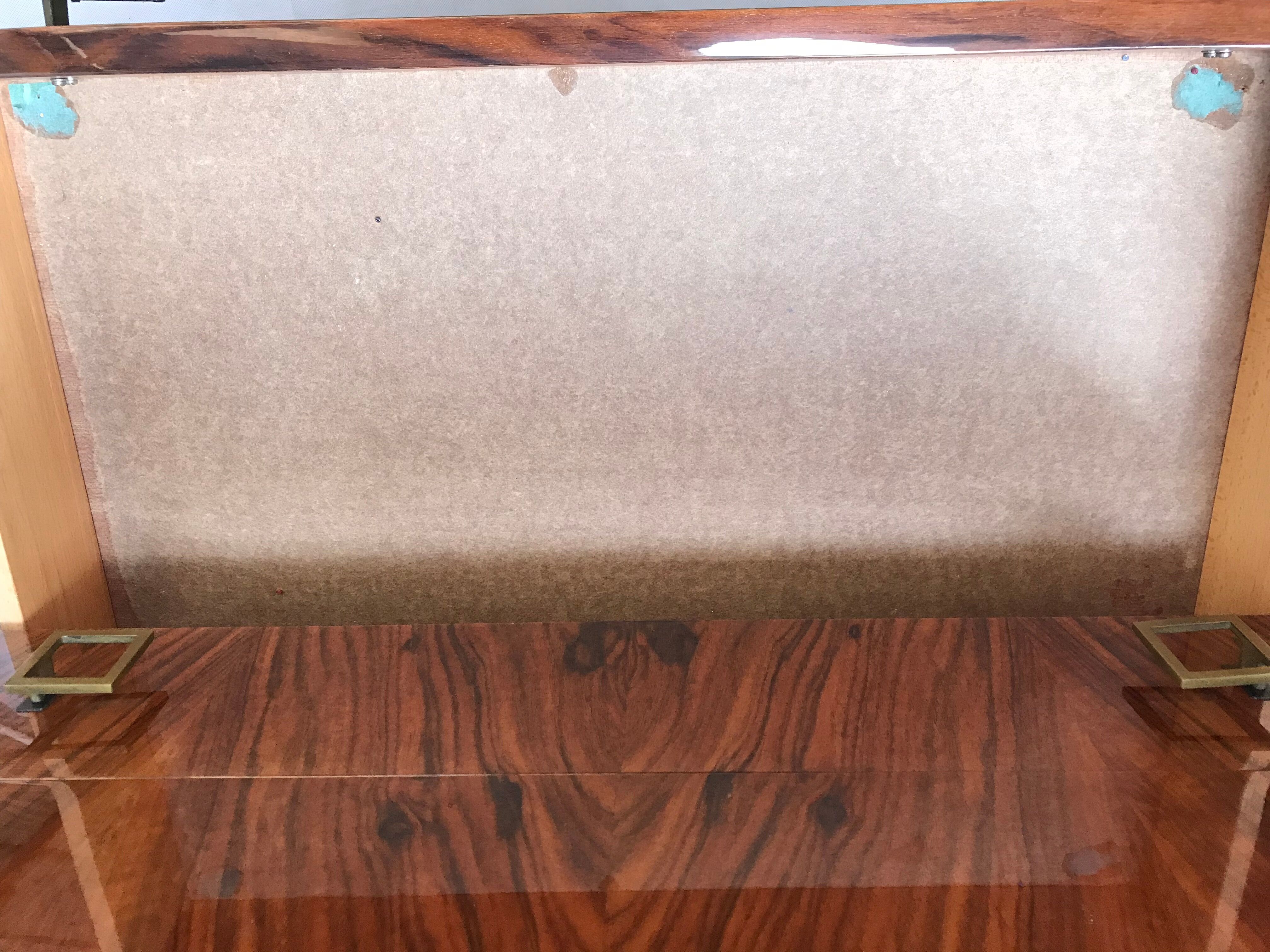 3-drawer lacquered chest of drawers with rosewood veneer