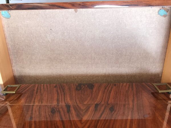 Commode 3 tiroirs laquée placage palissandre