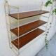 Etagère murale String laiton et bois