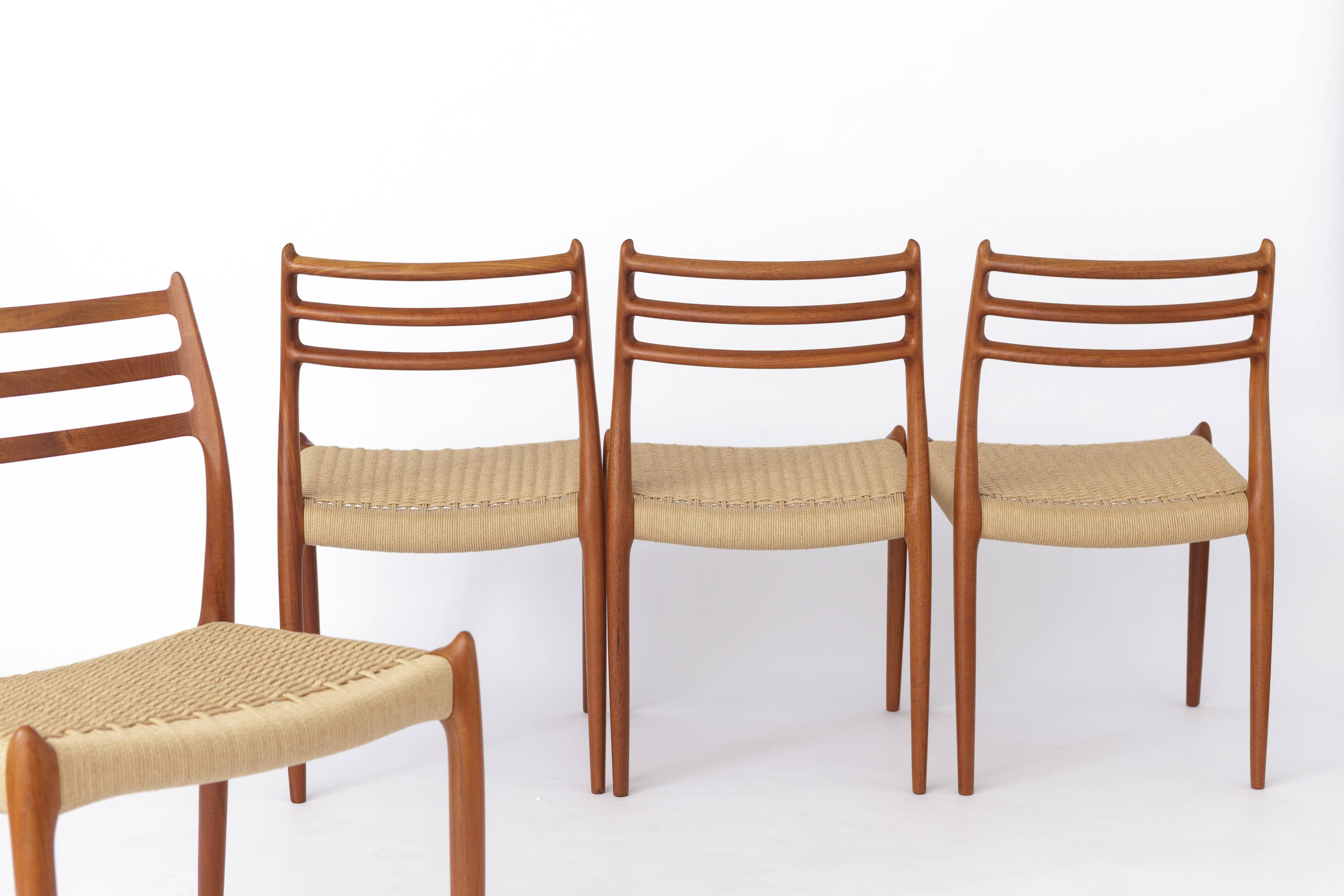 4 of 8 Niels Otto Møller Model 78 Dining Chairs | Danish Teak 1960s Vintage