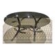 table en verre fumé et pieds en métal chromé