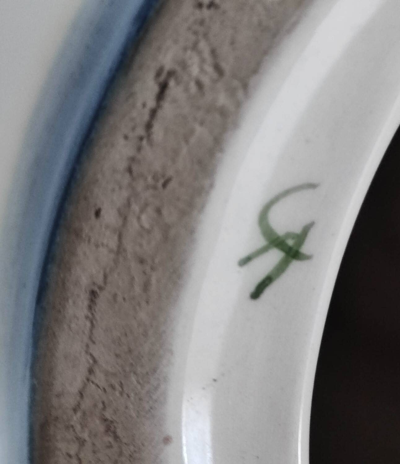 Hand-painted ceramic vase with floral decoration – H 33 cm