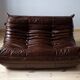 Togo 3-seater sofa in brown leather designed by Michel Ducaroy 1973