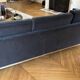 Three-seater sofa Florence Knoll navy blue velvet