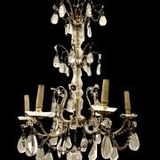 Antique Italian Silver Crystal Chandelier, 1940s