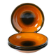 Set of 4 glazed ceramic deep plates, Longchamp, 1960