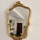 Antique gilded wall mirror, wood, Rocaille, Rococo, Louis XV, shell.