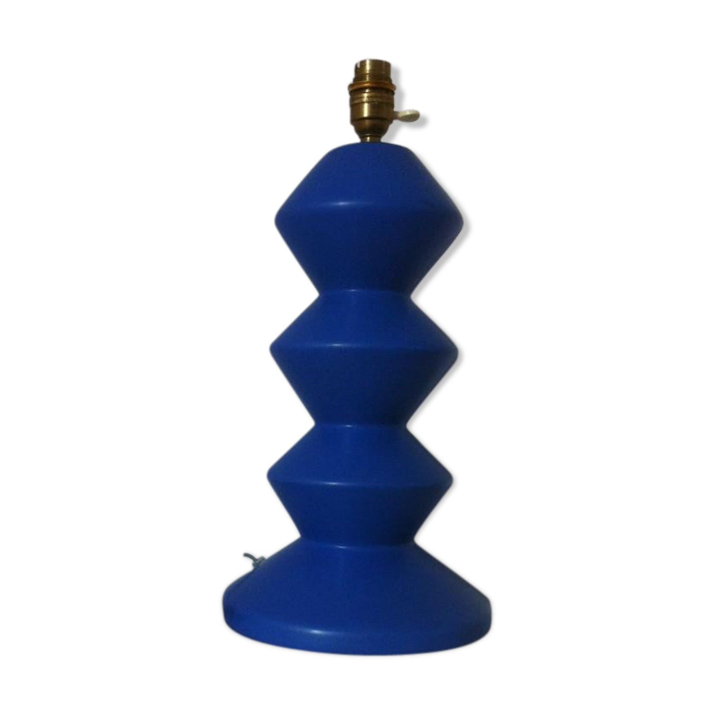 Lampe de table vintage en céramique bleue