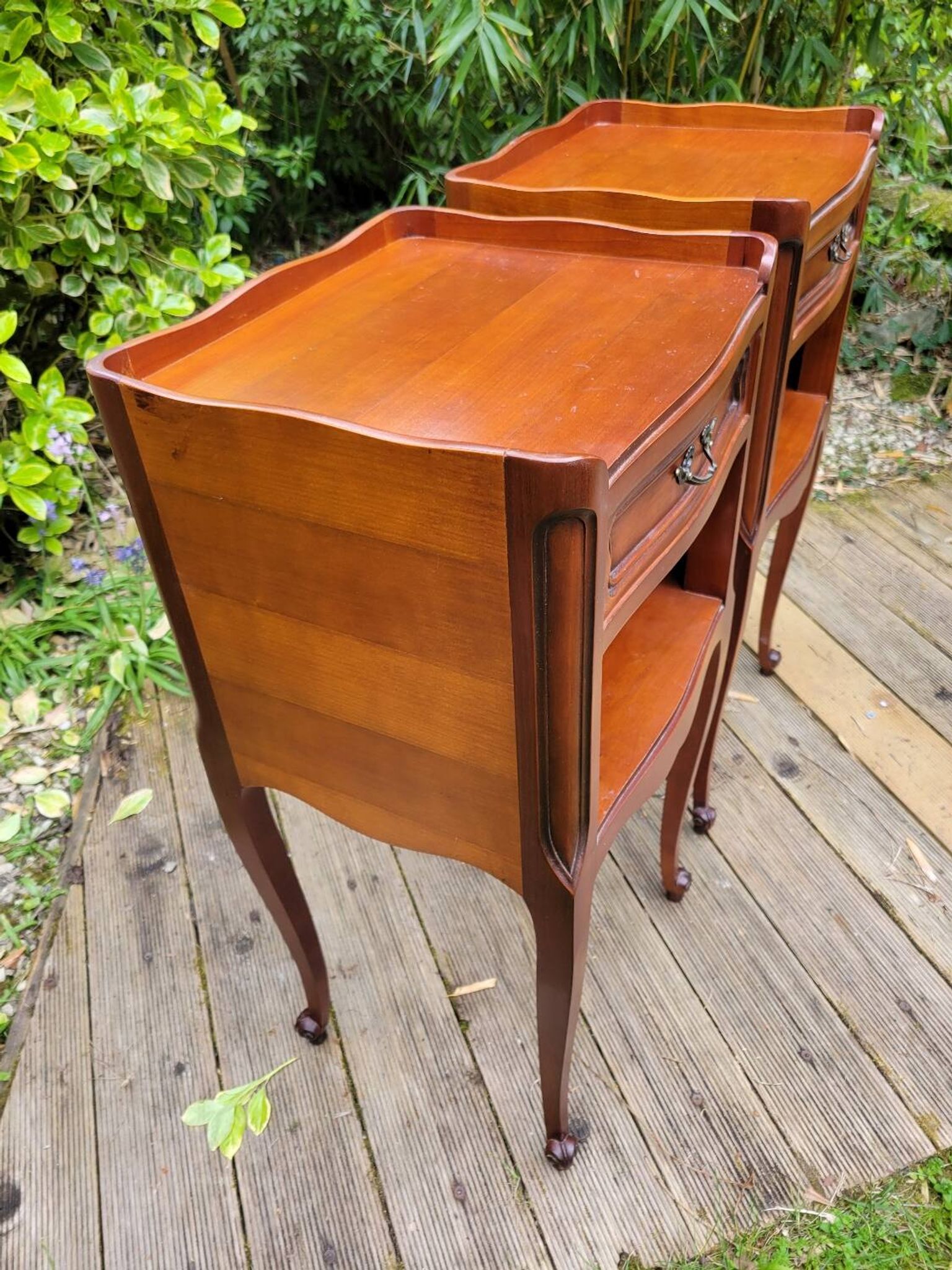 Pair of Louis XV bedside tables in cherry wood.