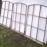 Industrial arched metal windows L73xH110 19th century glass roof