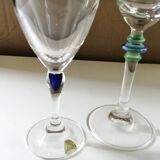 Assorted three crystal foot glasses from Arques
