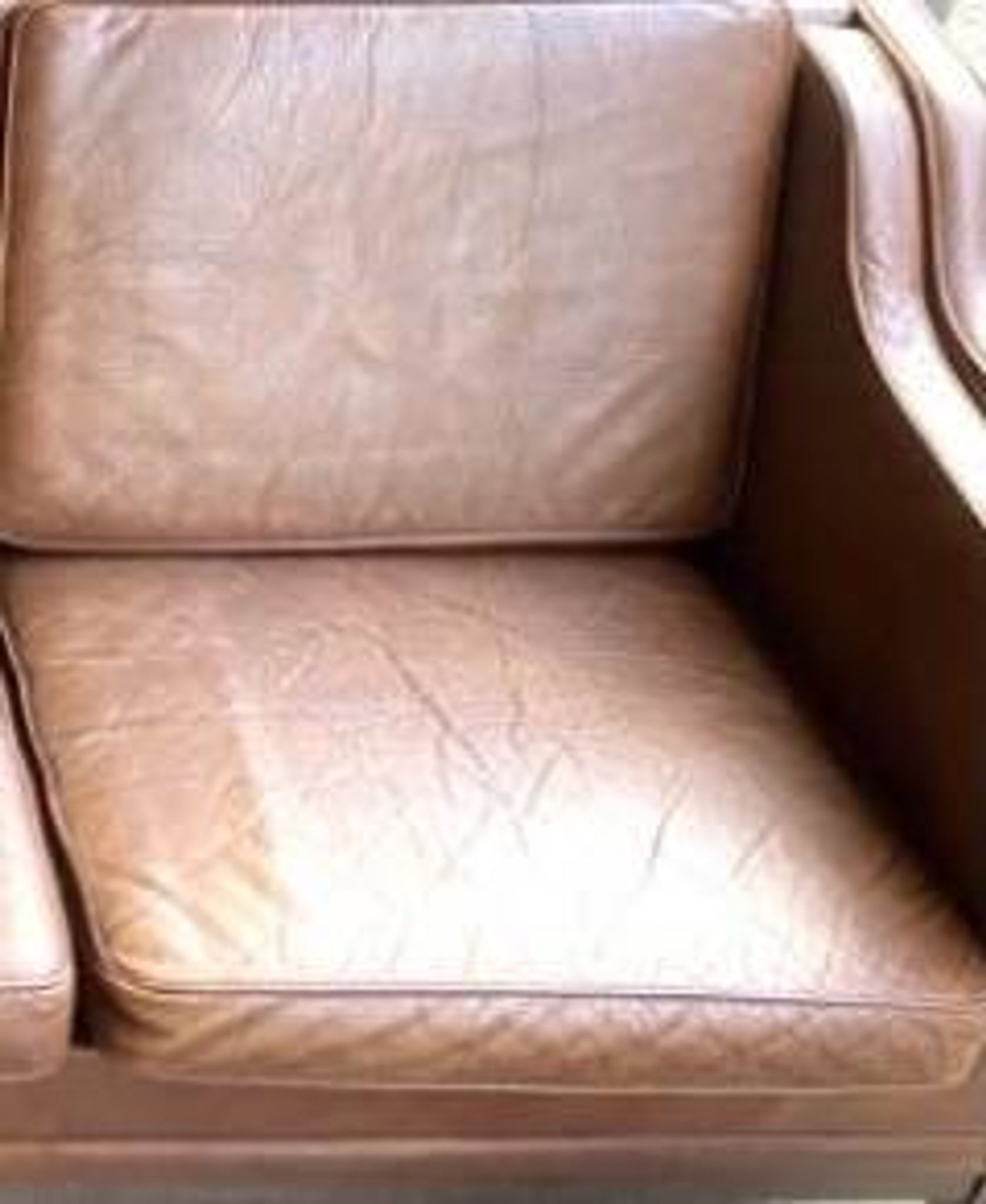 Leather sofa, vintage Scandinavian sofa in camel leather