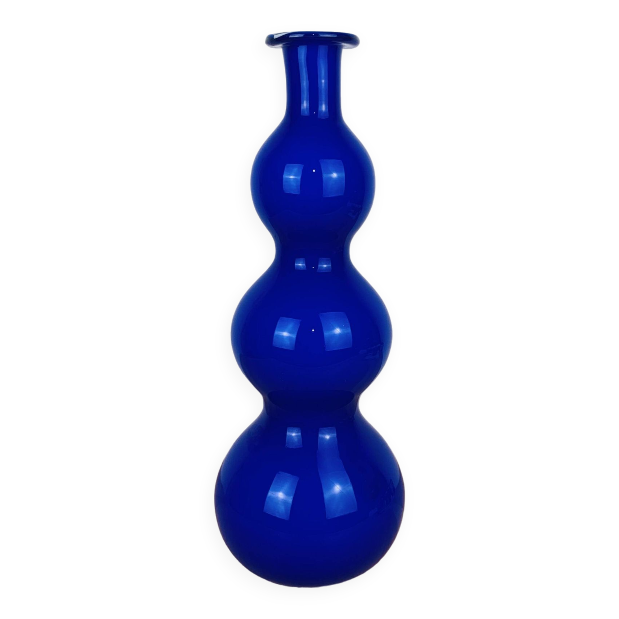 Scandinavian cobalt blue glass vase 40 cm