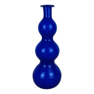 Vase verre bleu cobalt scandinave 40 cm