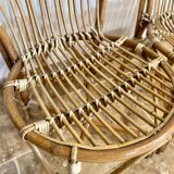 Pair of rattan chairs made in Landes