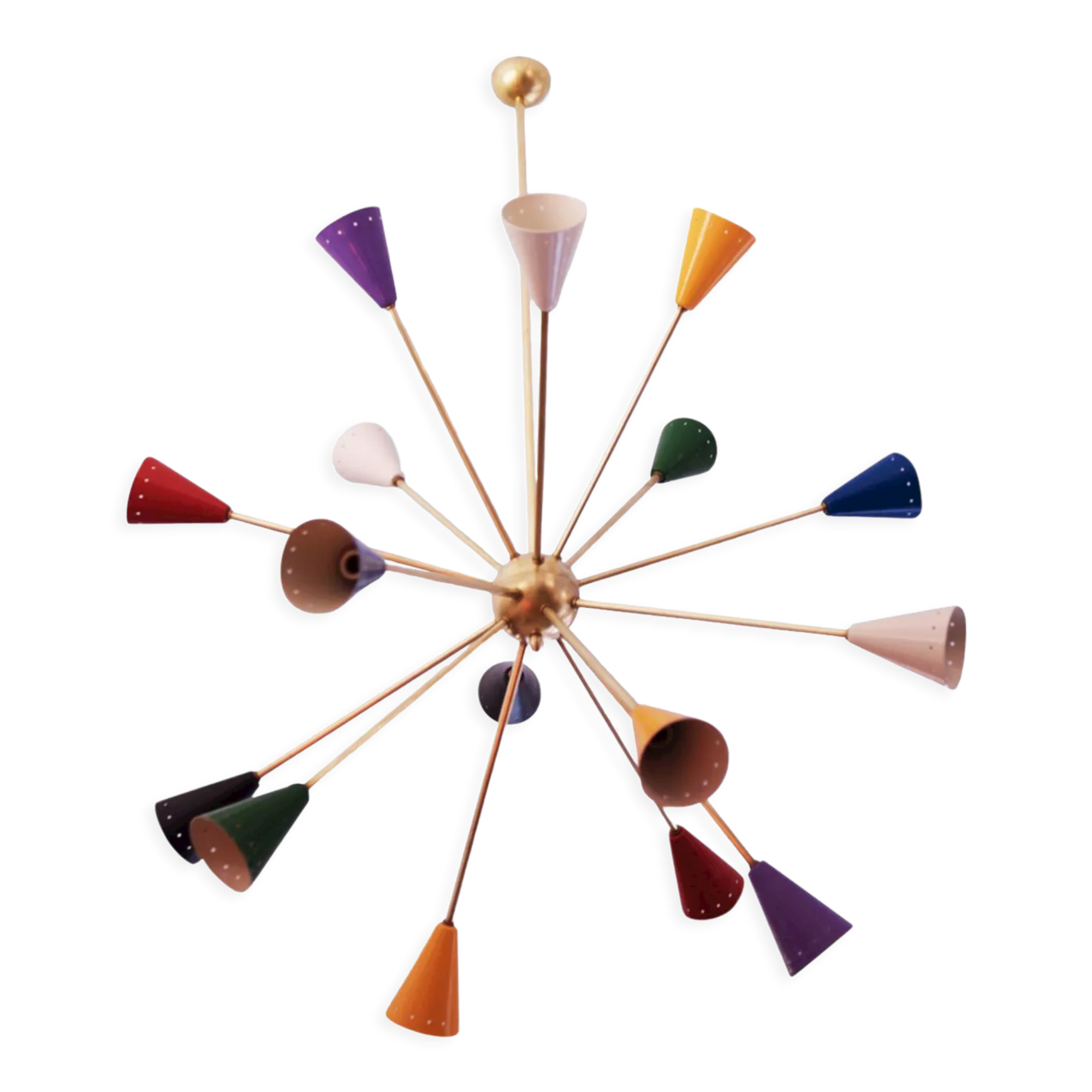 Sputnik chandelier 16 multicolored arms