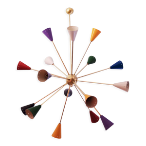 Lustre sputnik 16 bras - multicolore