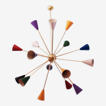 Sputnik chandelier 16 multicolored arms