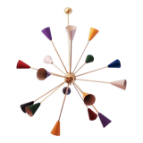 Sputnik chandelier 16 multicolored arms