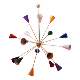 Sputnik chandelier 16 multicolored arms