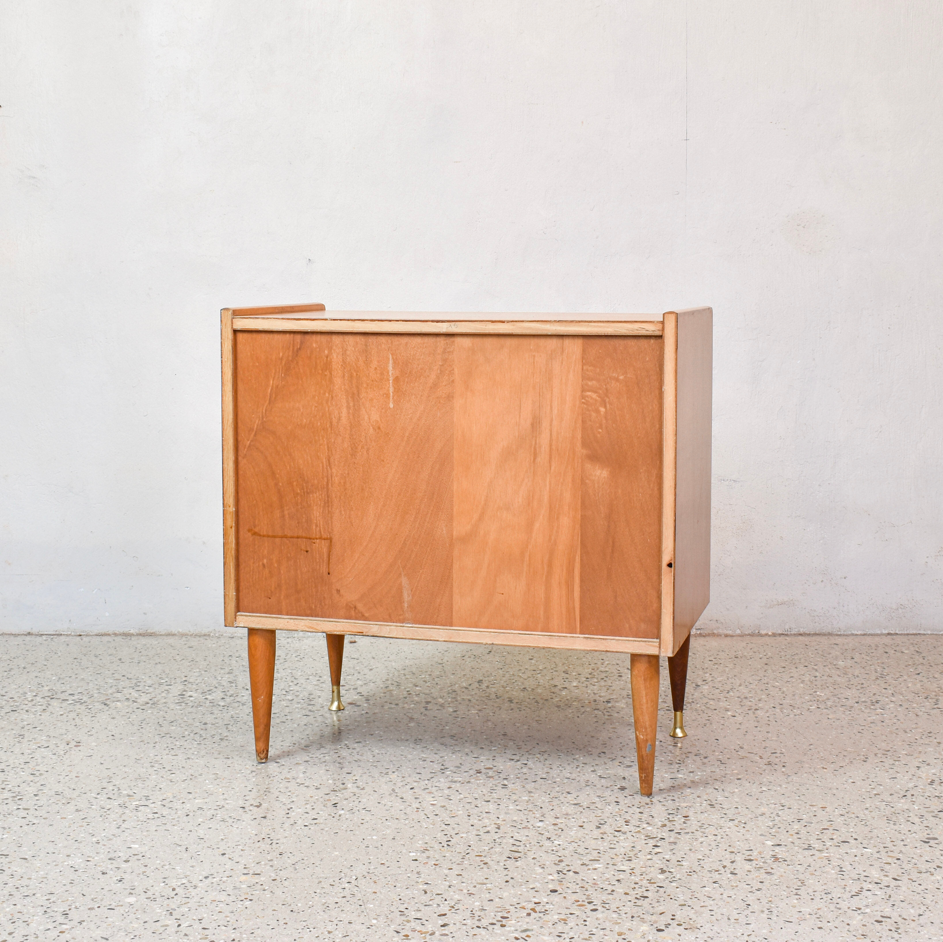 Oak & rattan commode