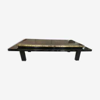 Gold leaf coffee table and black lacquer