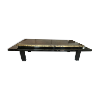 Gold leaf coffee table and black lacquer